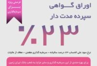 فرصت ویژه سرمایه گذاری با گواهی سپرده مدت دار 23 درصدی بانک ایران زمین