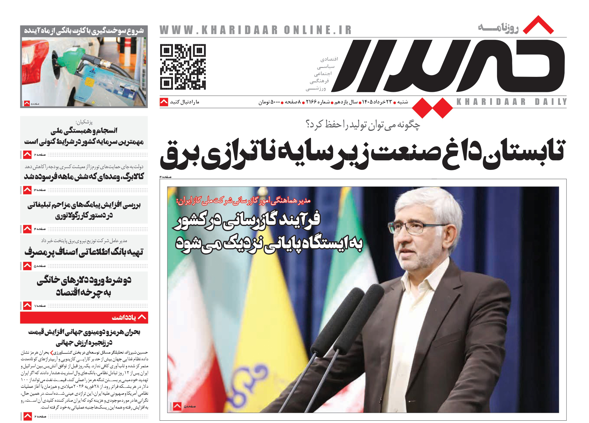 روزنامه خریدارشماره 2166