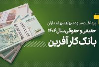 پرداخت سود سهام سال ۱۴۰۴ بانک کارآفرین