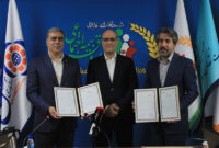 امضای سند همکاری بین صندوق بیمه اجتماعی و شرکت سهامی فرش ایران با حضور دکتر جمالی